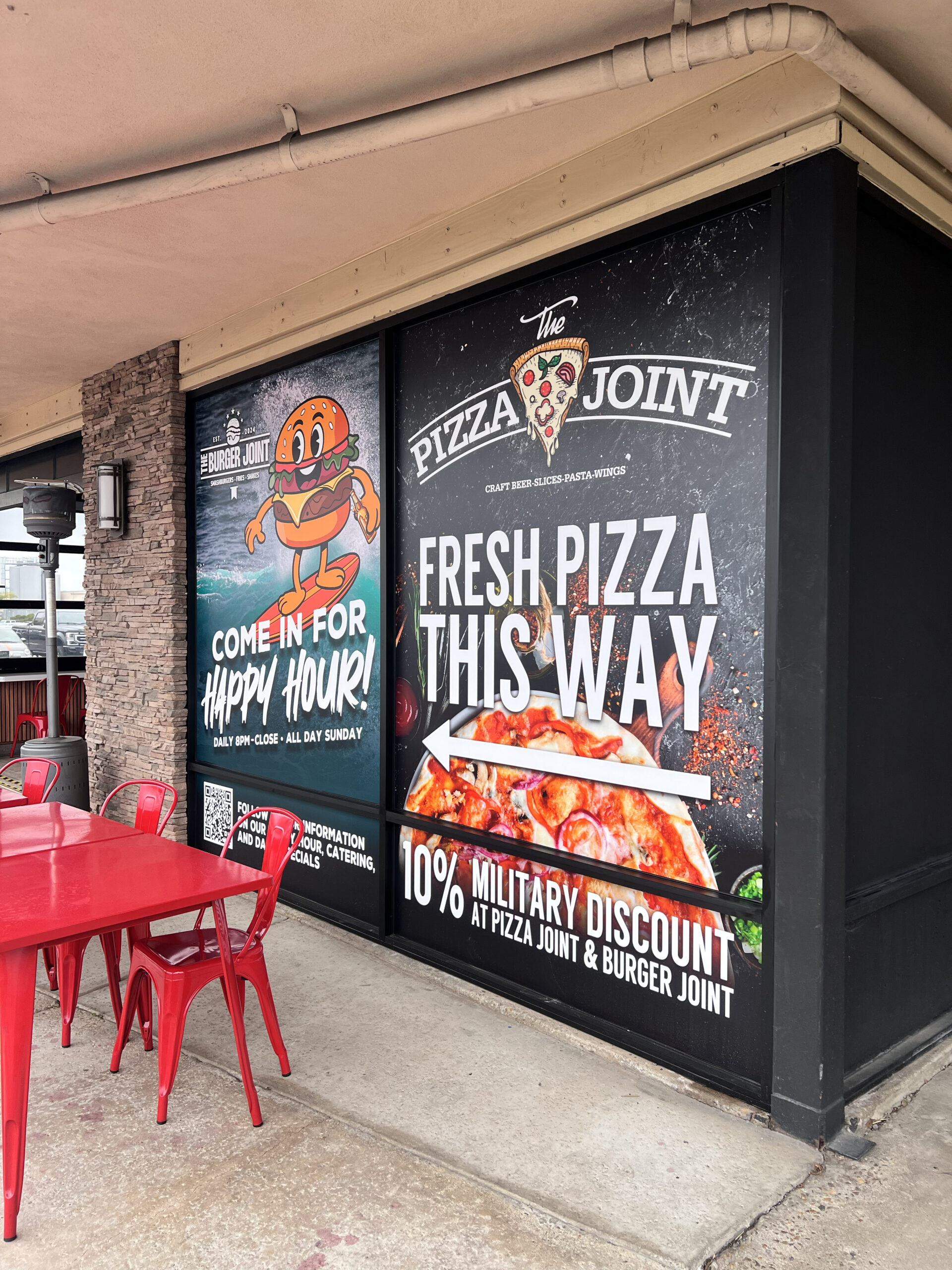 Window graphics on a storefront in San Diego